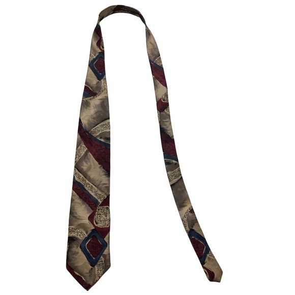 EMILIO PUCCI Neck Tie Geometric Abstract 100% Silk Made In Italy Gray - Picture 3 of 4